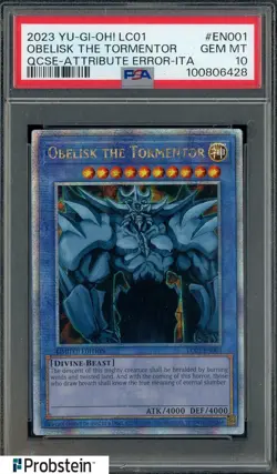 2023 Yu-Gi-Oh! QCSE Attribute Error LC01 Obelisk The Tormentor PSA 10 GEM MINT - Image 1