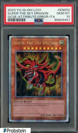 2023 Yu-Gi-Oh! QCSE Attribute Error EN002 Slifer The Sky Dragon PSA 10 GEM MINT - Image 1