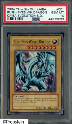 2004 Yu-Gi-Oh! Kaiba Evolutions #001 Blue-Eyes White Dragon PSA 10 GEM MINT - Image 1