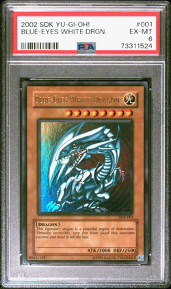 2002 YuGiOh PSA 5 Blue-Eyes White Dragon SDK-001 Ultra Rare - Image 1