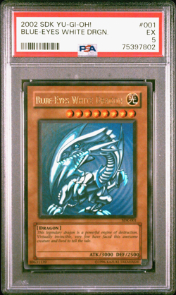 2002 YuGiOh PSA 5 Blue-Eyes White Dragon SDK-001 Ultra Rare - Image 1