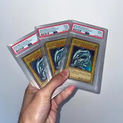 3x YuGiOh - Blue-Eyes White Dragon 1st Edition SDK-E001 - PSA 2 - Image 3