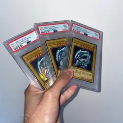 3x YuGiOh - Blue-Eyes White Dragon 1st Edition SDK-E001 - PSA 2 - Image 4