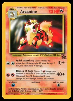 Arcanine #6 WoTC Black Star Promo Pokemon Card - Image 1