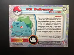 Bulbasaur #01 Topps TV Animation Edition Black Label Pokemon Card - Image 2