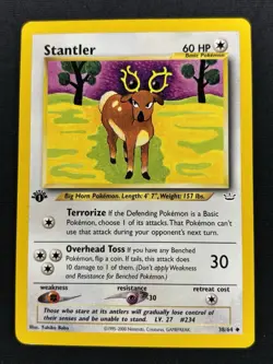 1st Edition Stantler 38/64 - Neo Revelation WOTC - Non-Holo Pokemon Card - LP - Image 1