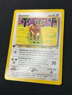 1st Edition Stantler 38/64 - Neo Revelation WOTC - Non-Holo Pokemon Card - LP - Image 2