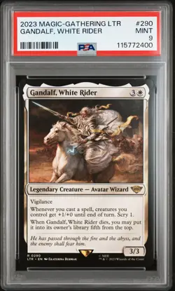 2023 MTG TALES OF MIDDLE-EARTH #290 GANDALF, WHITE RIDER PSA 9 - Image 1