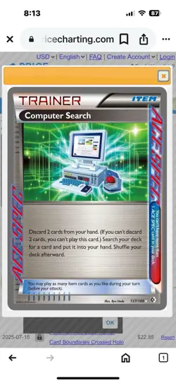Computer Search - 137/149 - Pokemon Boundaries Crossed Black White Rare Card LP - Image 1
