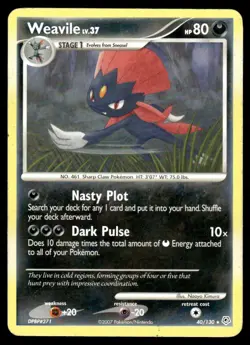 2007 Pokemon Diamond & Pearl Weavile #40 Light Play - Image 1