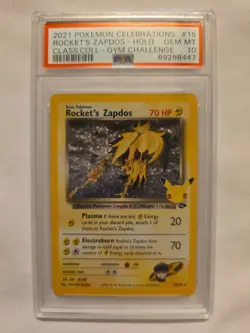Pokemon Celebrations 25th Anniversary Zapdos Holo Rare Card 15/132 PSA 10 - Image 1