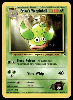 2000 Pokemon Gym - Heroes Erika’s Weepinbell #49 Light Play - Image 1