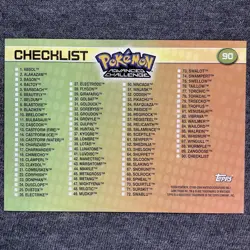 Checklist - Pokemon 2004 Topps Advanced Challenge - Image 2
