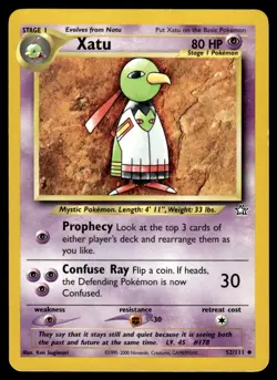 2000 Pokemon Neo - Genesis Xatu #52 Light Play - Image 1