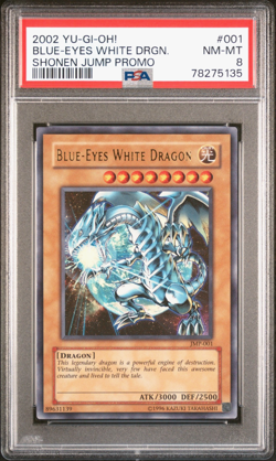 2002 YuGiOh PSA 8 Blue-Eyes White Dragon JMP-001 Shonen Jump Promo - Image 1
