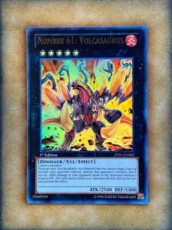 Yugioh Number 61: Volcasaurus ZTIN-EN002 Ultra Rare 1st Ed LP - Image 1