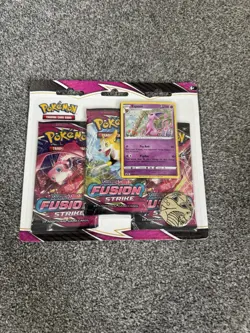 Pokemon TCG Fusion Strike Espeon Promo Card Triple Blister Booster Packs, Sealed - Image 1