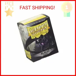 Dragon Shield Standard Size- Classic Black 100 CT - MTG card sleeves are Smooth 5706569100025 - Image 1