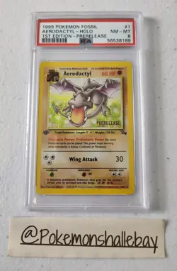 Aerodactyl 1st Edition 1/62 - Fossil PRERELEASE *PSA 8 -NM-MT* Holo Pokemon Card - Image 3