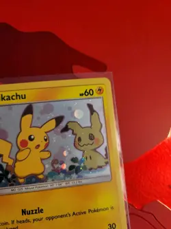 Pokemon 2019 Pikachu Sun & Moon Black Star Promo Holo Card TCG DOUBLE SWIRL NM - Image 2
