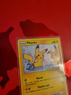 Pokemon 2019 Pikachu Sun & Moon Black Star Promo Holo Card TCG DOUBLE SWIRL NM - Image 3