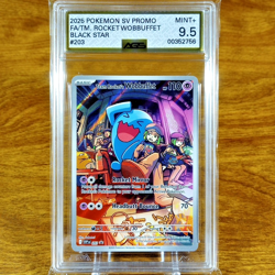 Pokemon Black Star Promo Team Rocket's Wobbuffet 203 AGS Mint+ 9.5 FA Holo 2025 - Image 1