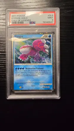 PSA 9 MINT Kyogre Holo #SL6 Call of Legends 2011 Pokemon - Image 1