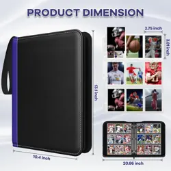 Trading Card Binder with Sleeves, 9 Pocket Trading Card Binder Premium 720 Doubl - Image 3