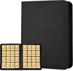 16 Pocket Trading Card Binder for 1000+ Cards - Stylish Black Design - Image 3