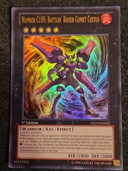 Yugioh Number C105: Battlin' Boxer Comet Cestus LTGY-EN052 Ultra Rare LP 1st - Image 1