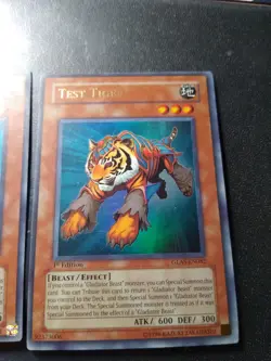 Yugioh Test Tiger GLAS-EN082 Playset Ultra Rare 1st Ed - Played - Image 2