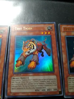 Yugioh Test Tiger GLAS-EN082 Playset Ultra Rare 1st Ed - Played - Image 3