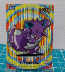 Topps Pokemon Nintendo Sticker Trading Card Nidoking Puzzle 2 of 10 Vintage - Image 1