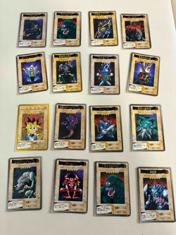 Yugioh TCG Set of Carddass 1998-1999 16 cards Gaia and demons Scratched - Image 1