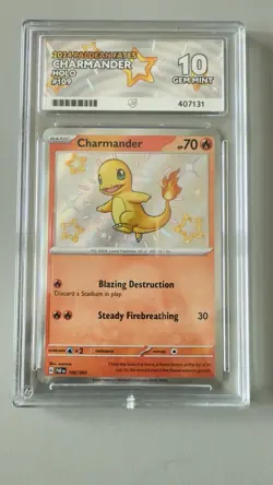 Graded 10 Charmander 109/091 Paldean Fates Shiny Holo Pokemon Card - Gem Mint - Image 1