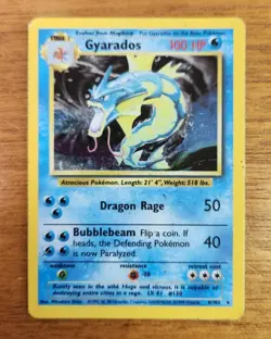 Rare Holographic Unlimited Gyarados Pokemon Card, Base Set 6/102 - Image 1