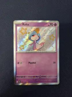 Shiny Ralts 153/91 - Shiny Rare Paldean Fates Pokemon TCG Card - Near Mint - Image 1