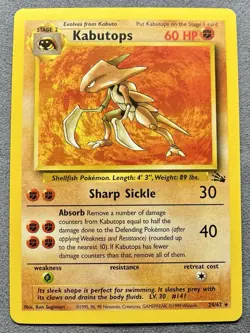 Pokemon TCG Kabutops 24/62 Fossil Unlimited Rare Card NM-LP - Image 1