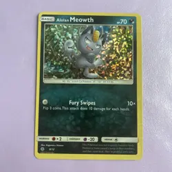 Pokemon TCG Alolan Meowth Holo 8/12 McDonald’s Promo 2017 Card - Image 1