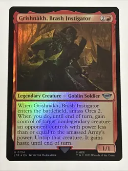 MTG Lord of the Rings Grishnakh, Brash Instigator Foil 0134 NM - Image 1