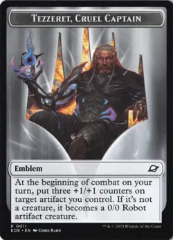 Robot // Emblem - Tezzeret, Cruel Captain Double-Sided Token (0011) EOE MTG - Image 1