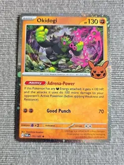 Pokemon Okidogi 111/167 Trick or Trade Halloween BOOster 2024 Cosmos Holo NM - Image 1
