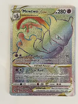 Mewtwo VSTAR 079/078 Pokemon Go Secret Rare Rainbow Pokemon Card - Near Mint - Image 1