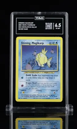 Pokemon TCG Shining Magikarp Neo Revelation Holo Card 66/64 Graded TAG 6.5 - Image 1