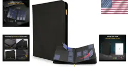 Black Card Binder PVC 360 Card Capacity Zipper Storage for Trading Card Games - Image 2