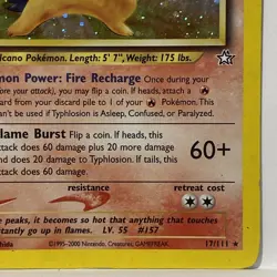 Pokemon Neo Genesis 2000 Typhlosion Holo Rare Card TCG 17/111 SWIRL - Image 5