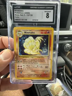 CGC 8 Ninetales 2000 Base Set 2 13/130 Holo Pokemon Card psa - Image 1