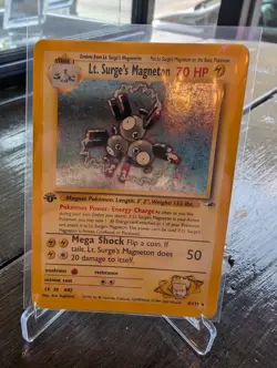 Lt. Surge's Magneton 8/132 Holo Rare 1st Edition Gym Heroes Pokemon Card - Image 1