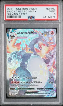 Charizard Vmax Pokemon Sword & Shield Shining Fates #SV107 Full Art PSA 9 Mint - Image 1