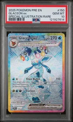 Glaceon EX Pokemon Prismatic Evolutions #150 Special Illustration Rare PSA 10 - Image 1